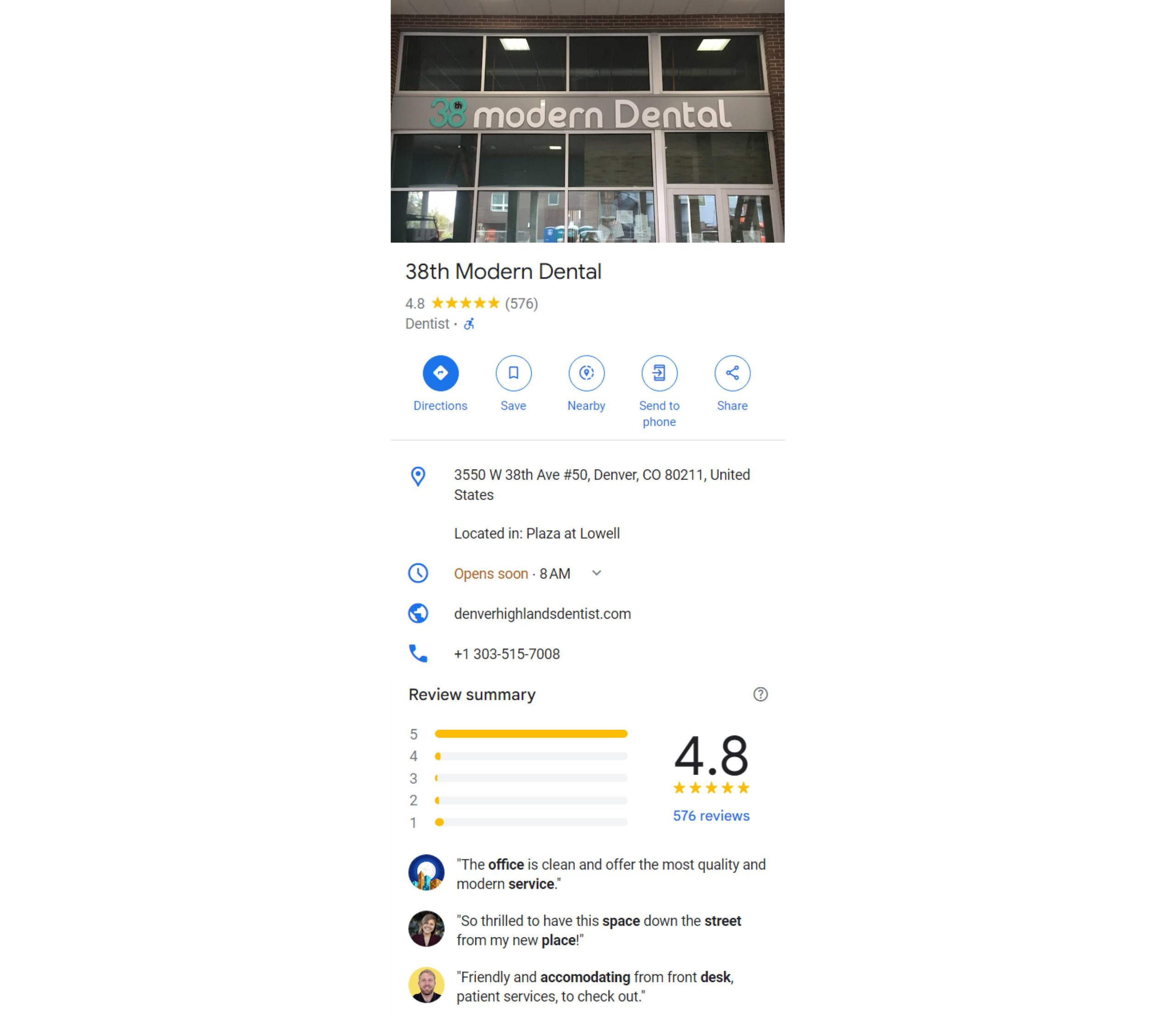 example of healthcare google business profile