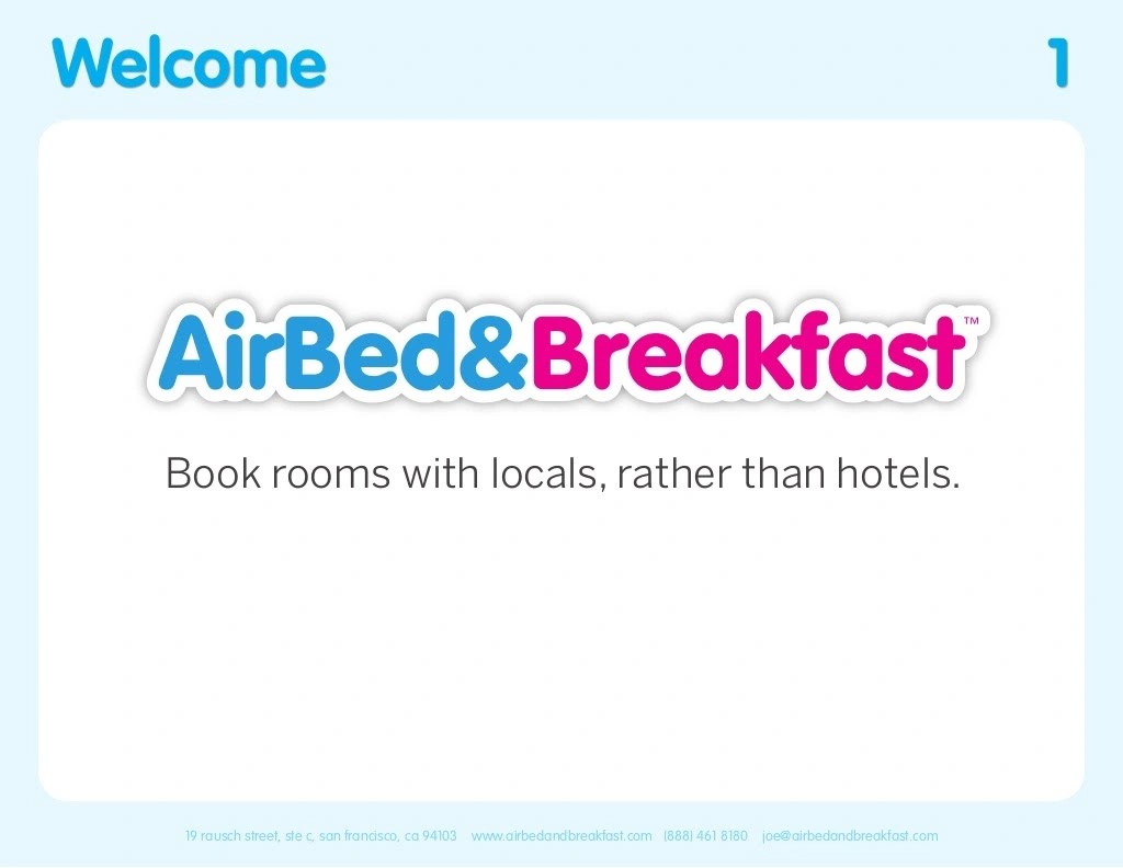 AirBnB pitch deck