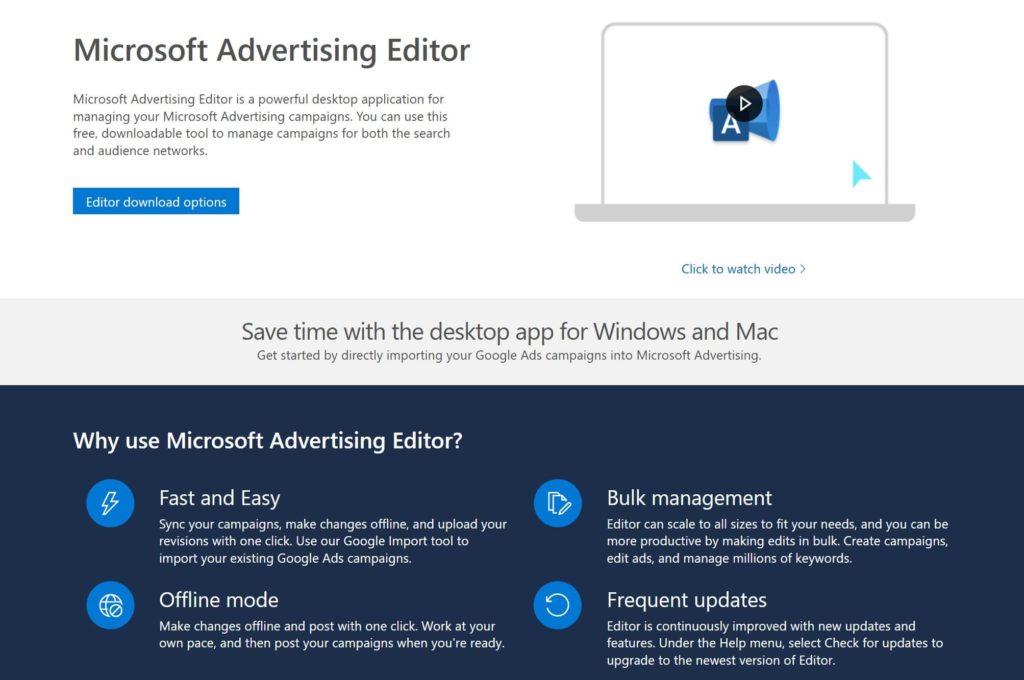 Microsoft Advertising Editor